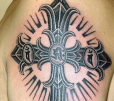 ワンポイント　刺青　彫とら